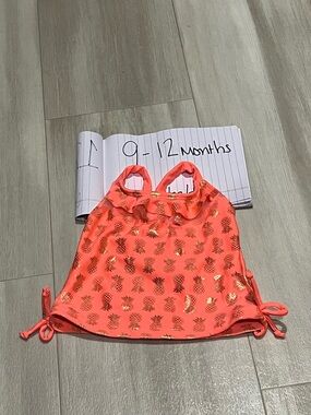 Coral Pineapple Print Toddler Swim Tank Top